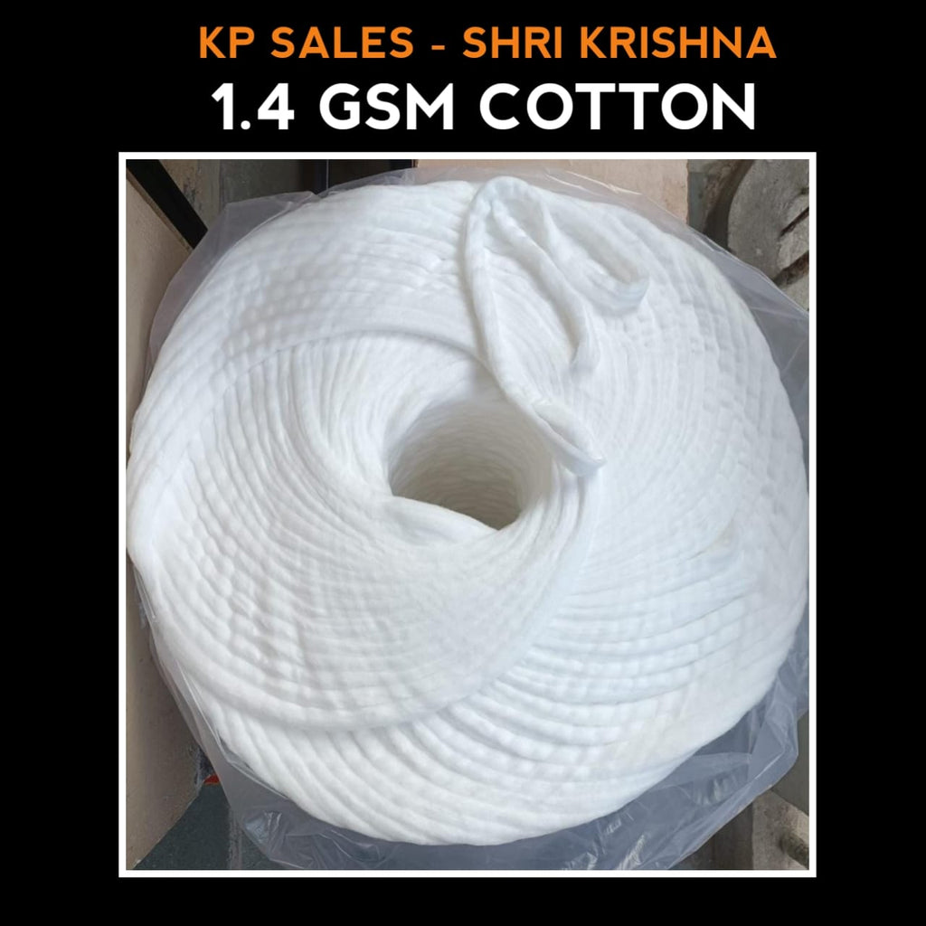 1.4 GSM 10KG PURE WHITE COTTON FOR WICKS MAKING | READY TO USE FOR SEMI/FULLY AUTOMATIC MACHINE